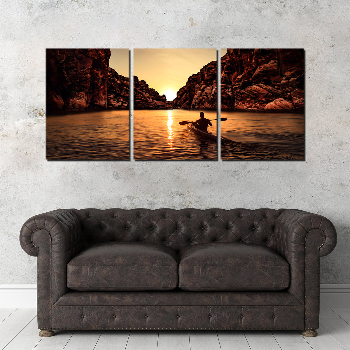 Sunset Kayak Wall Art