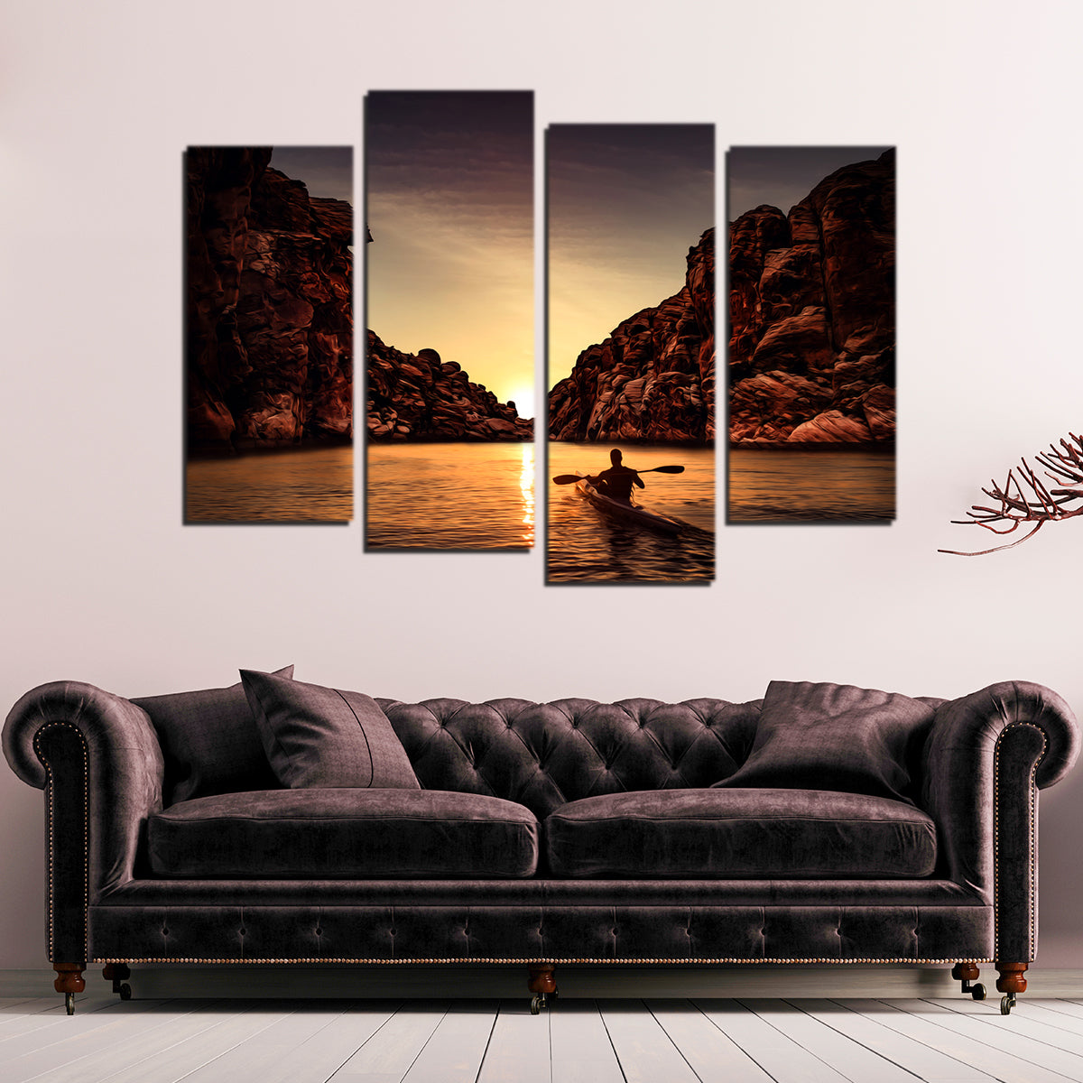 Sunset Kayak Wall Art