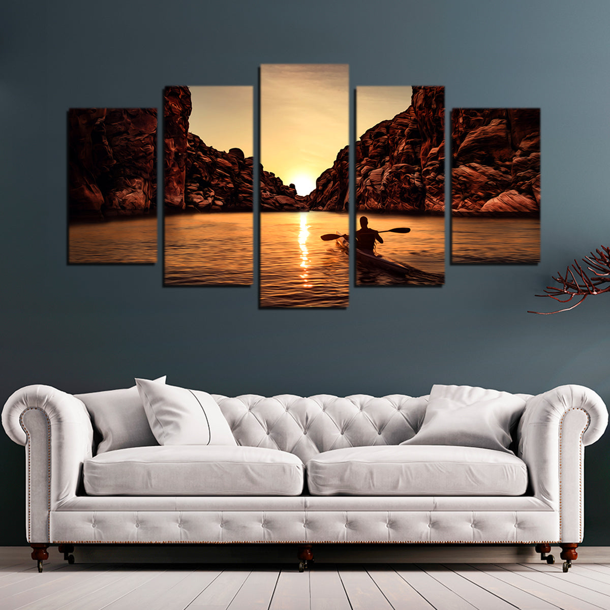 Sunset Kayak Wall Art