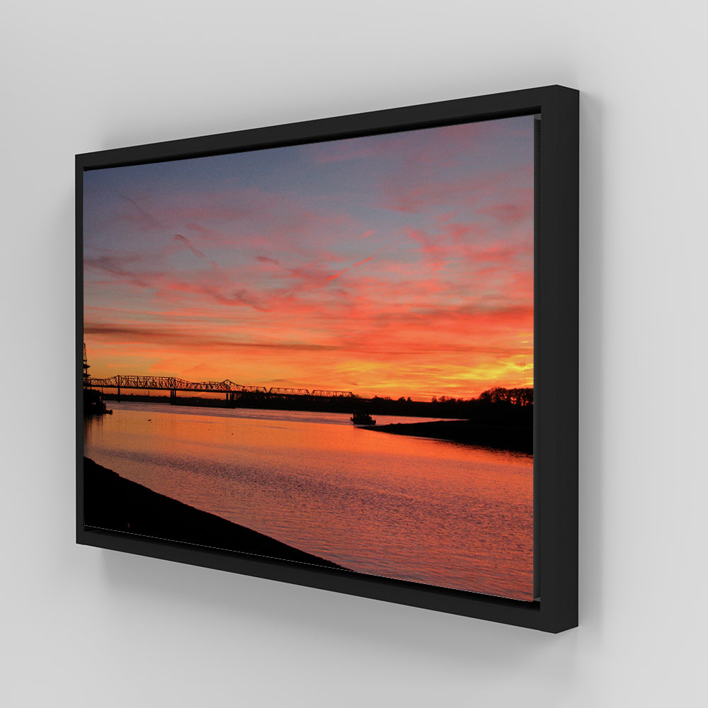 Sunset Mississippi River In Memphis Wall Art