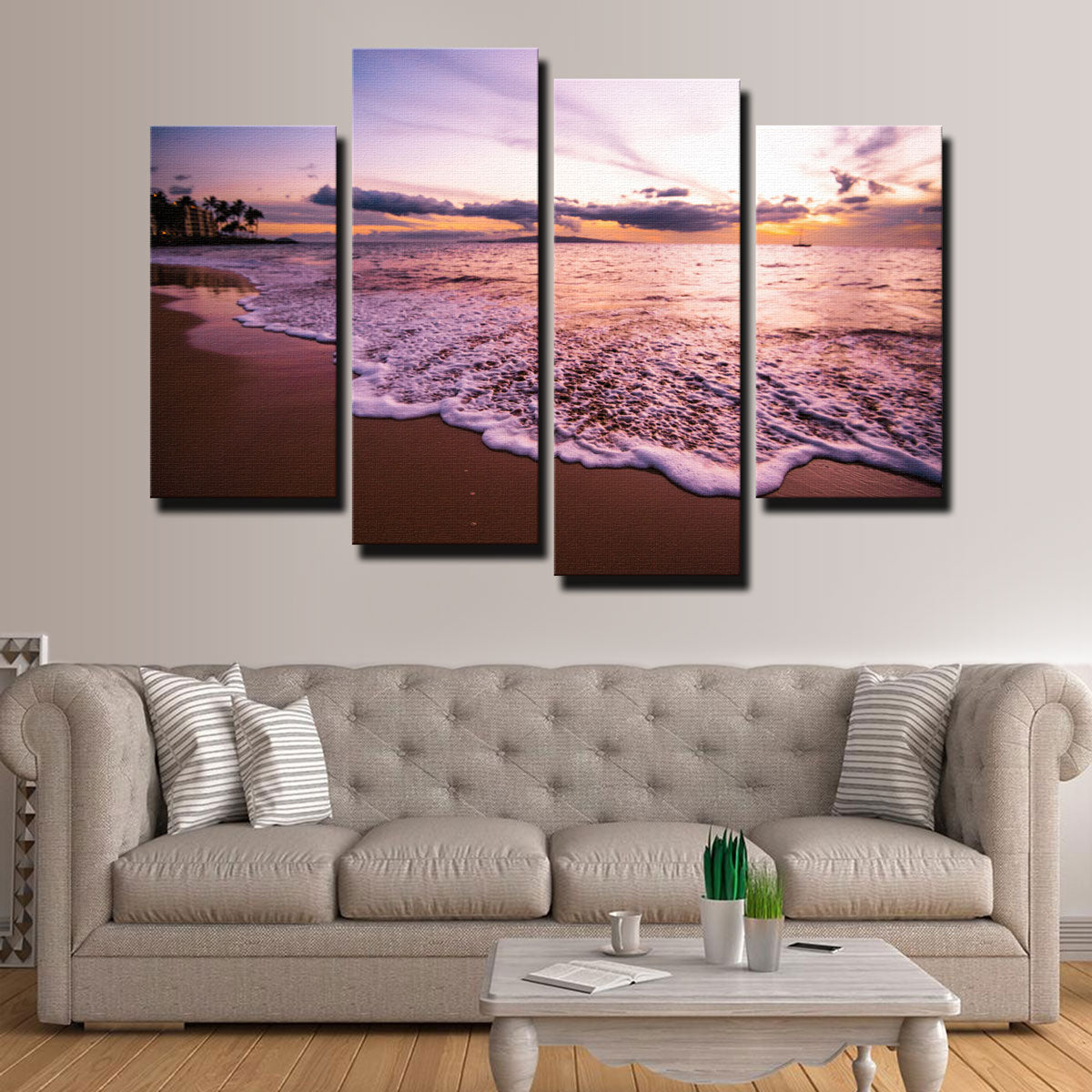 Sunset Waves Wall Art