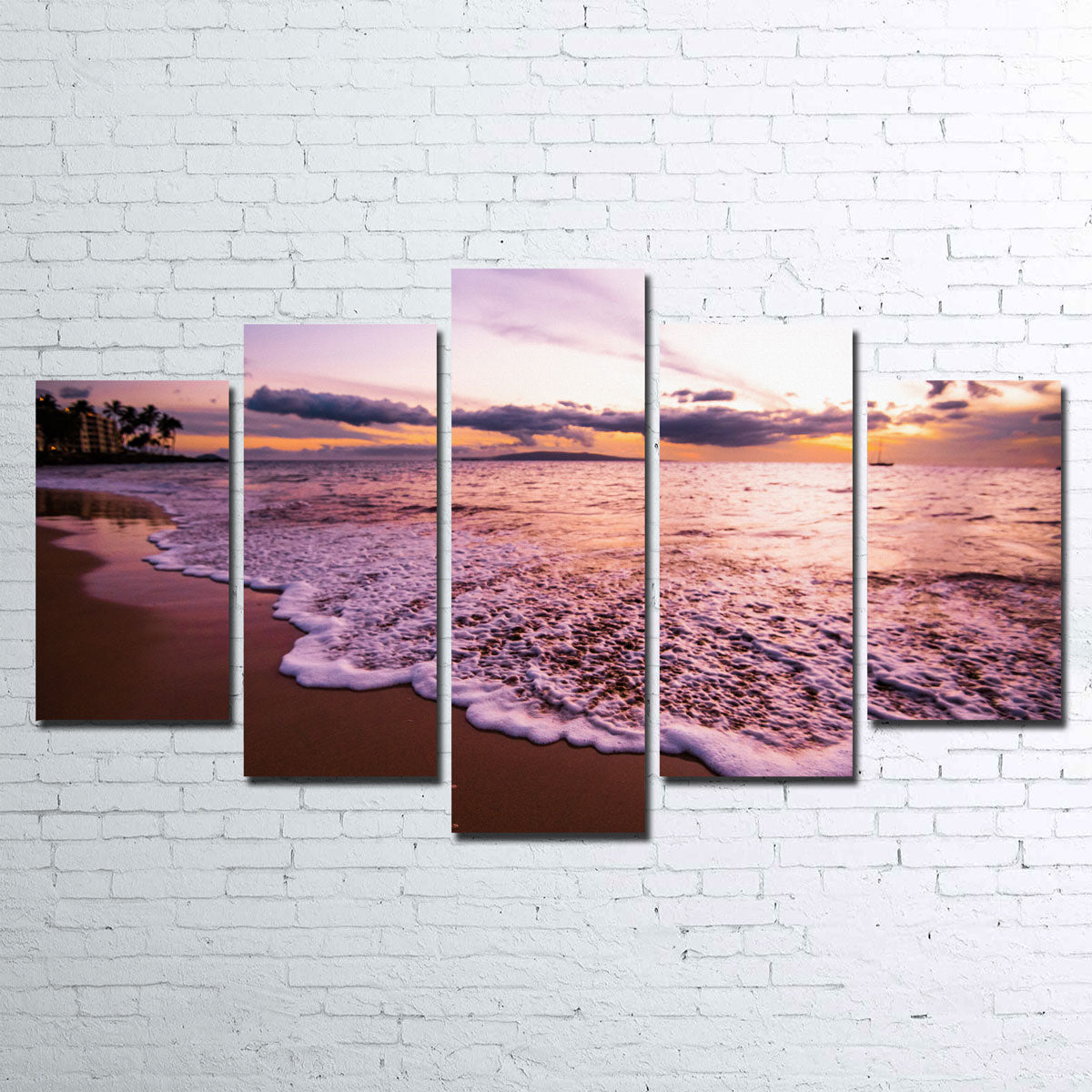 Sunset Waves Wall Art