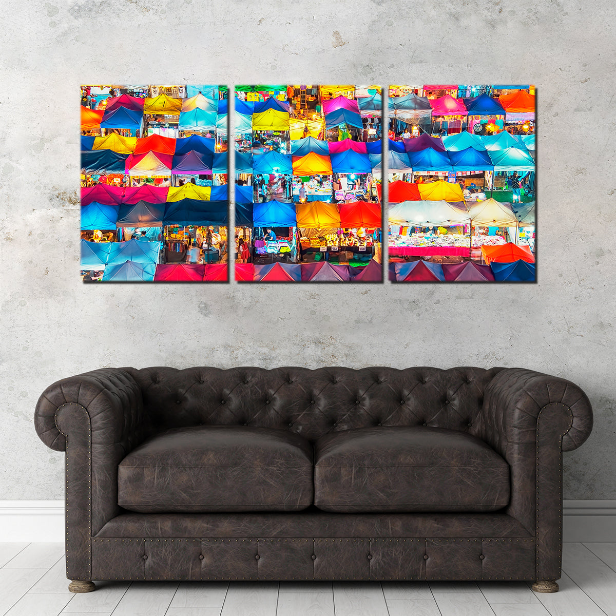 Train Night Market Wall Art