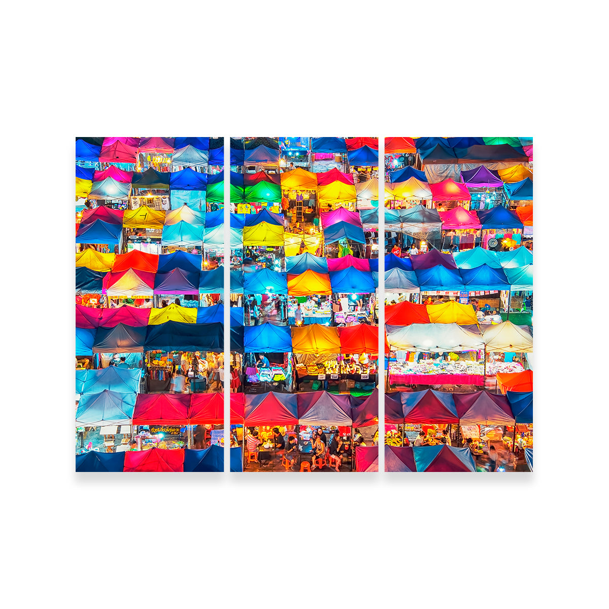 Train Night Market Wall Art