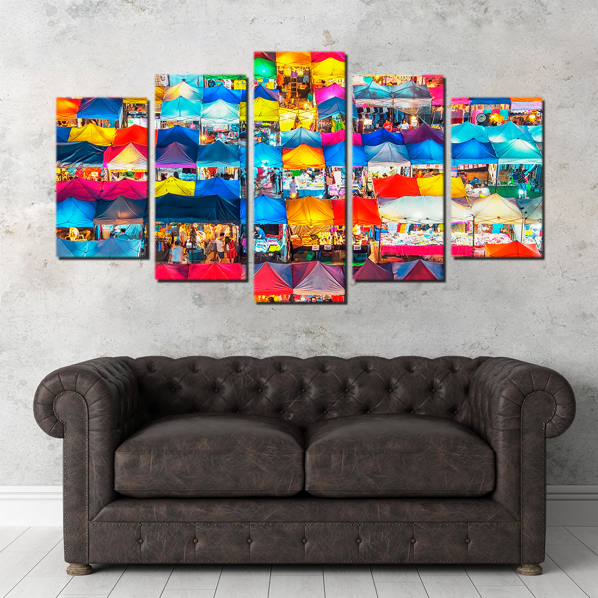 Train Night Market Wall Art