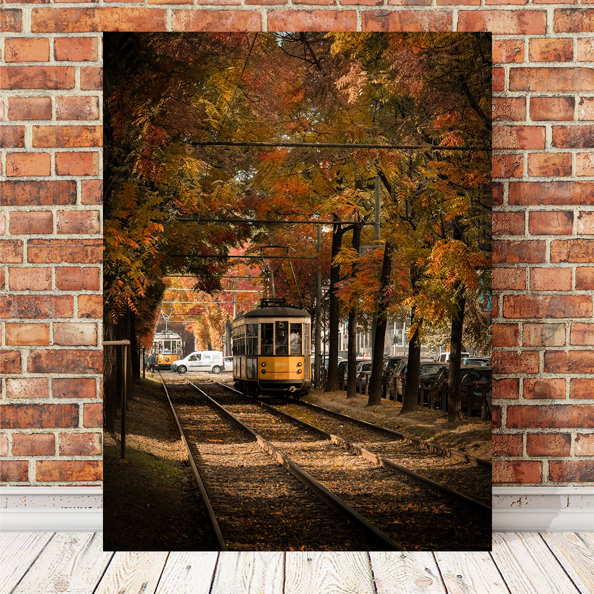 Tram in Autumn Wall Art