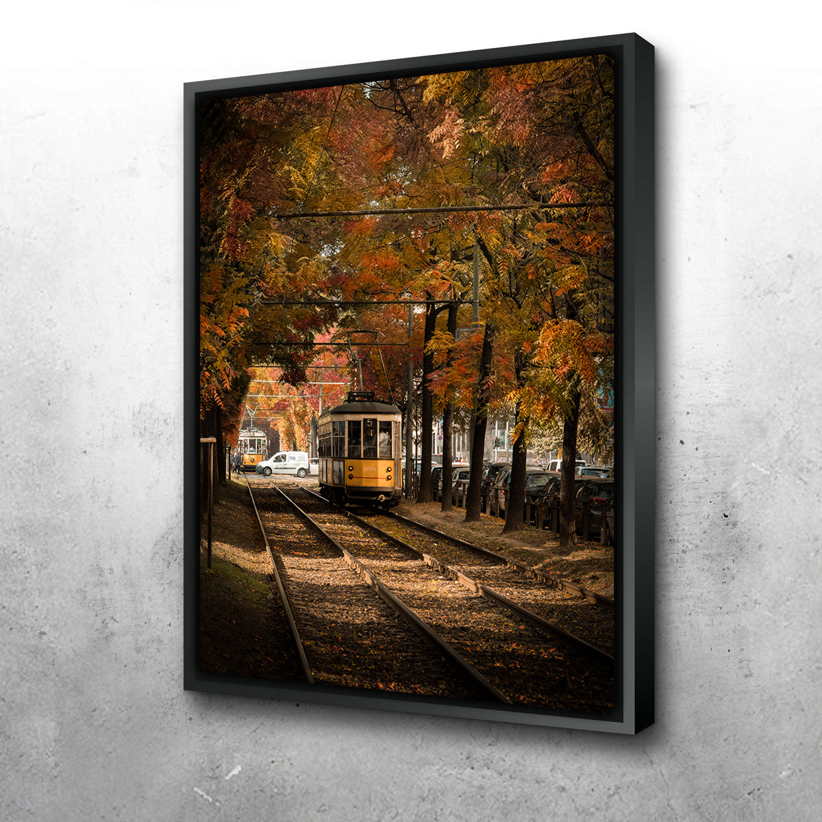 Tram in Autumn Wall Art