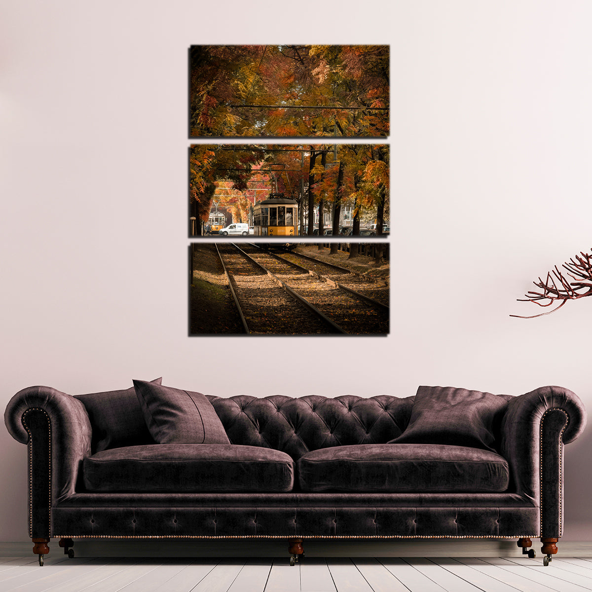 Tram in Autumn Wall Art