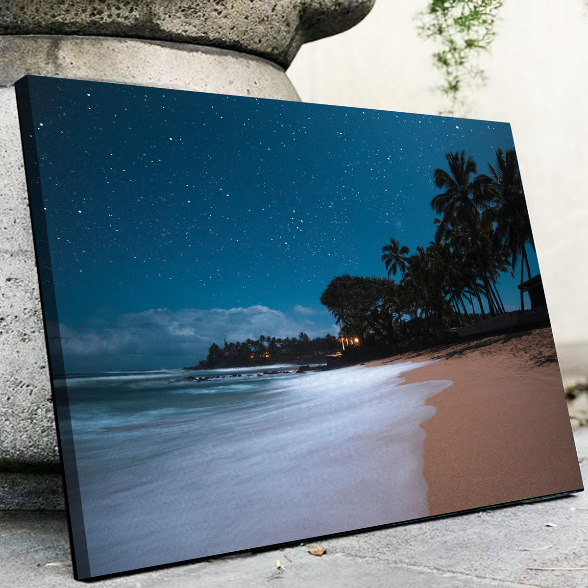 Tropical Beach Night Wall Art
