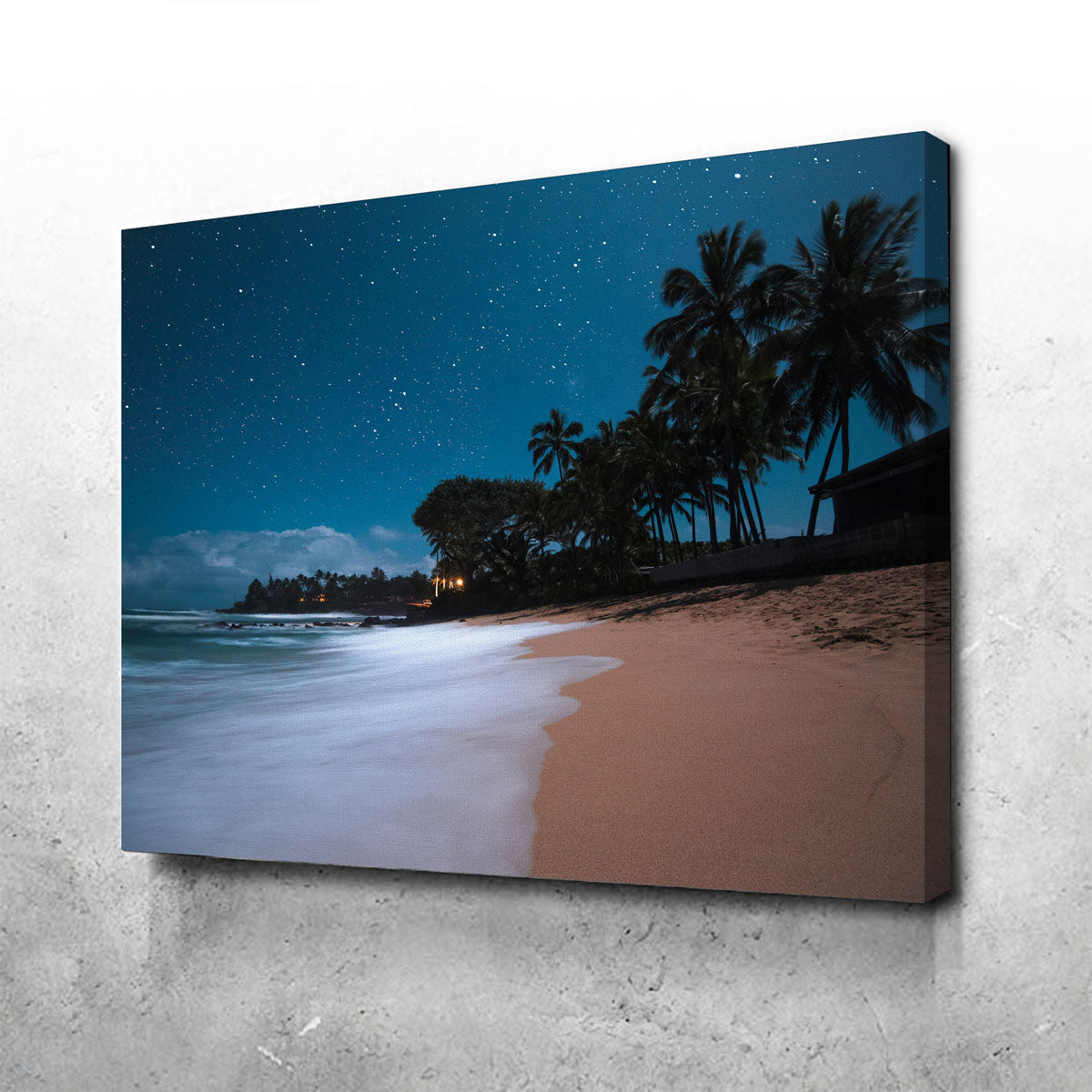 Tropical Beach Night Wall Art