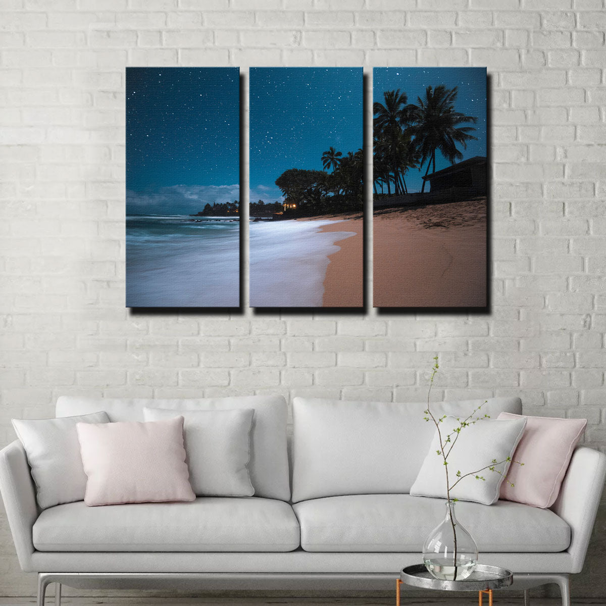 Tropical Beach Night Wall Art