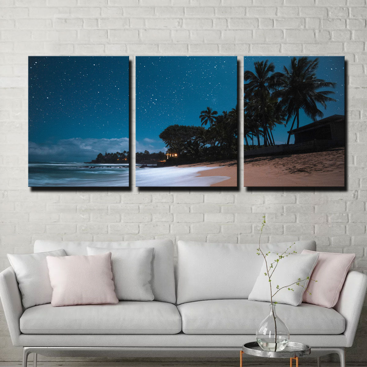 Tropical Beach Night Wall Art
