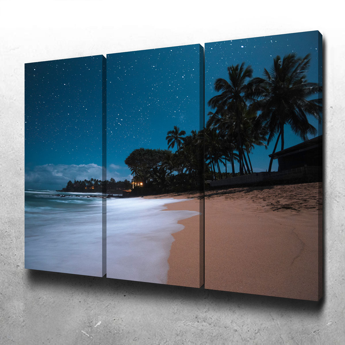 Tropical Beach Night Wall Art