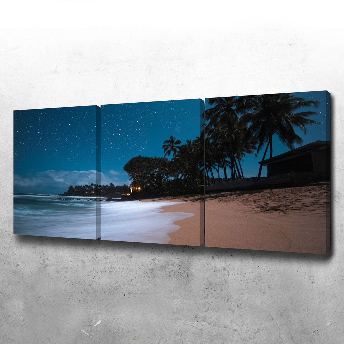 Tropical Beach Night Wall Art