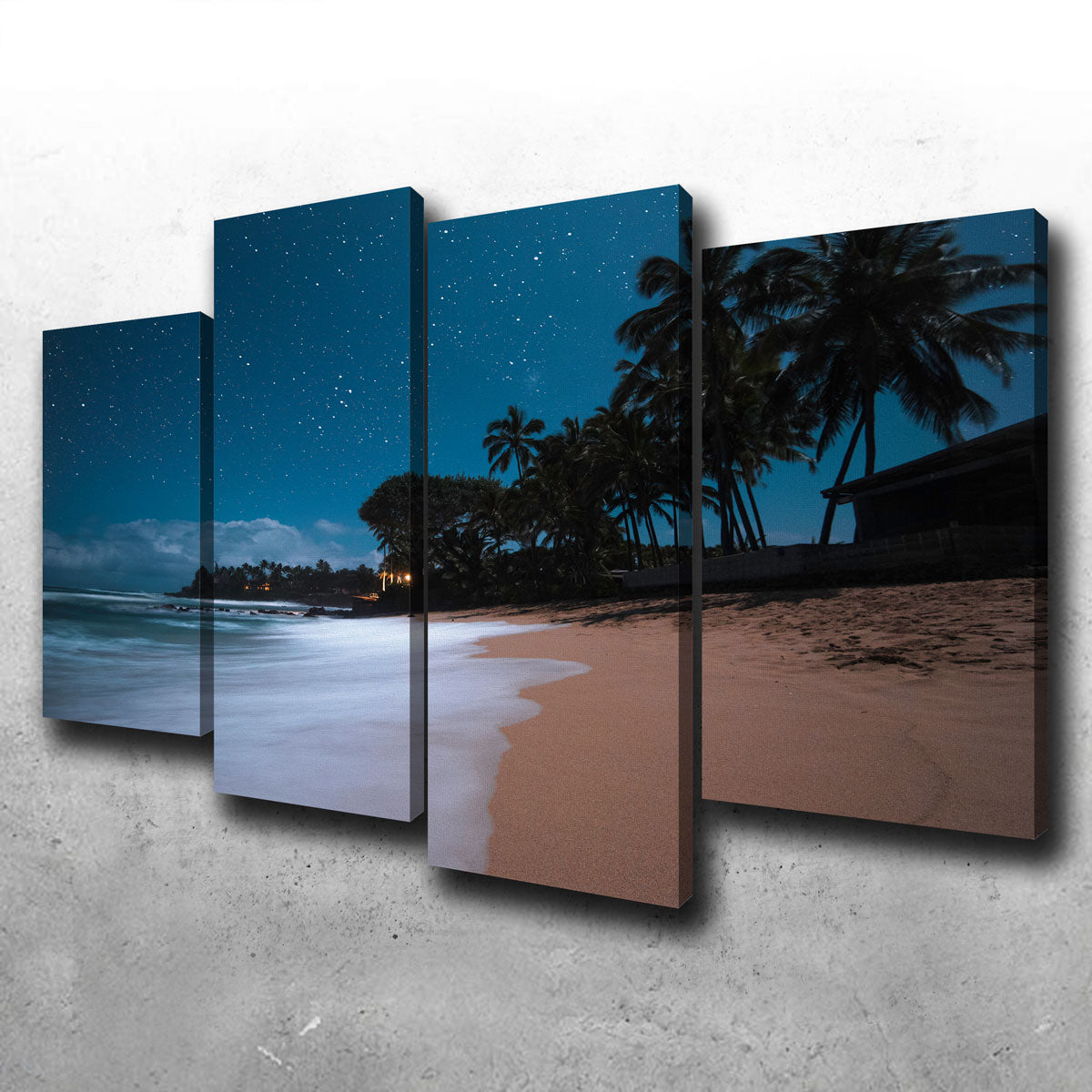 Tropical Beach Night Wall Art