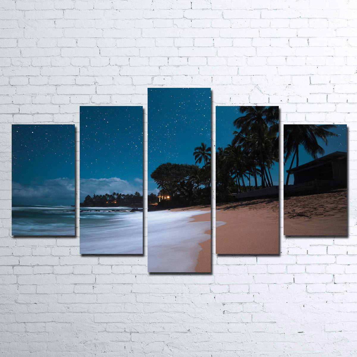 Tropical Beach Night Wall Art