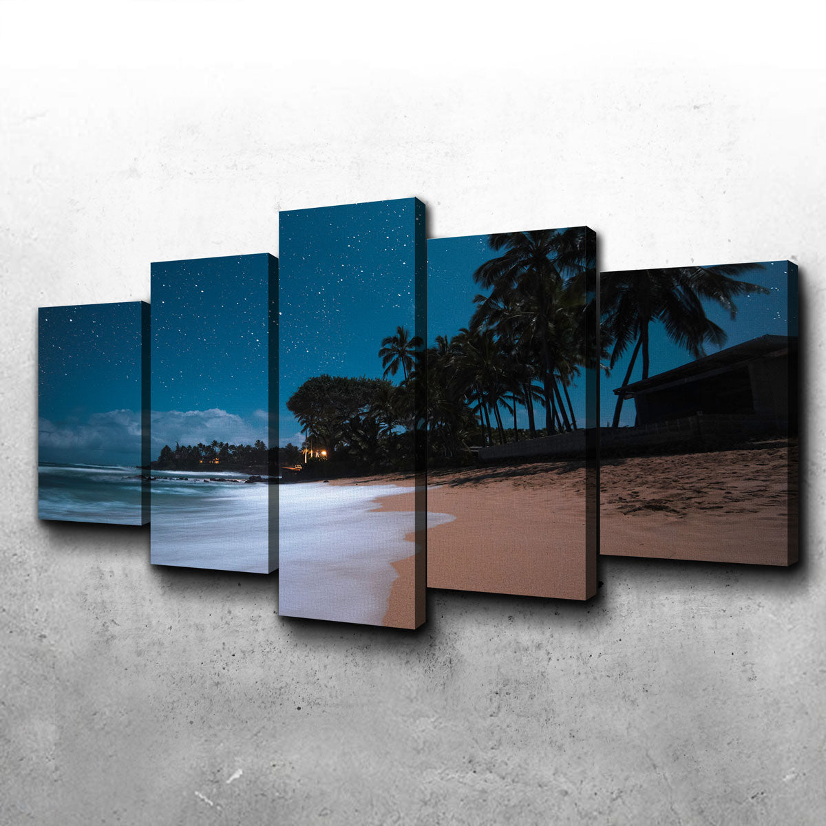 Tropical Beach Night Wall Art