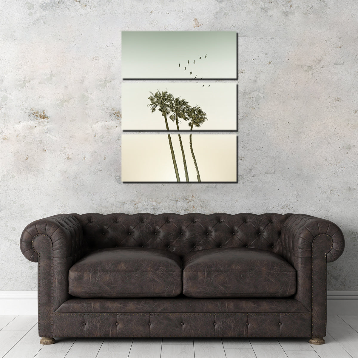 Vintage Palm Trees & Sunset Wall Art