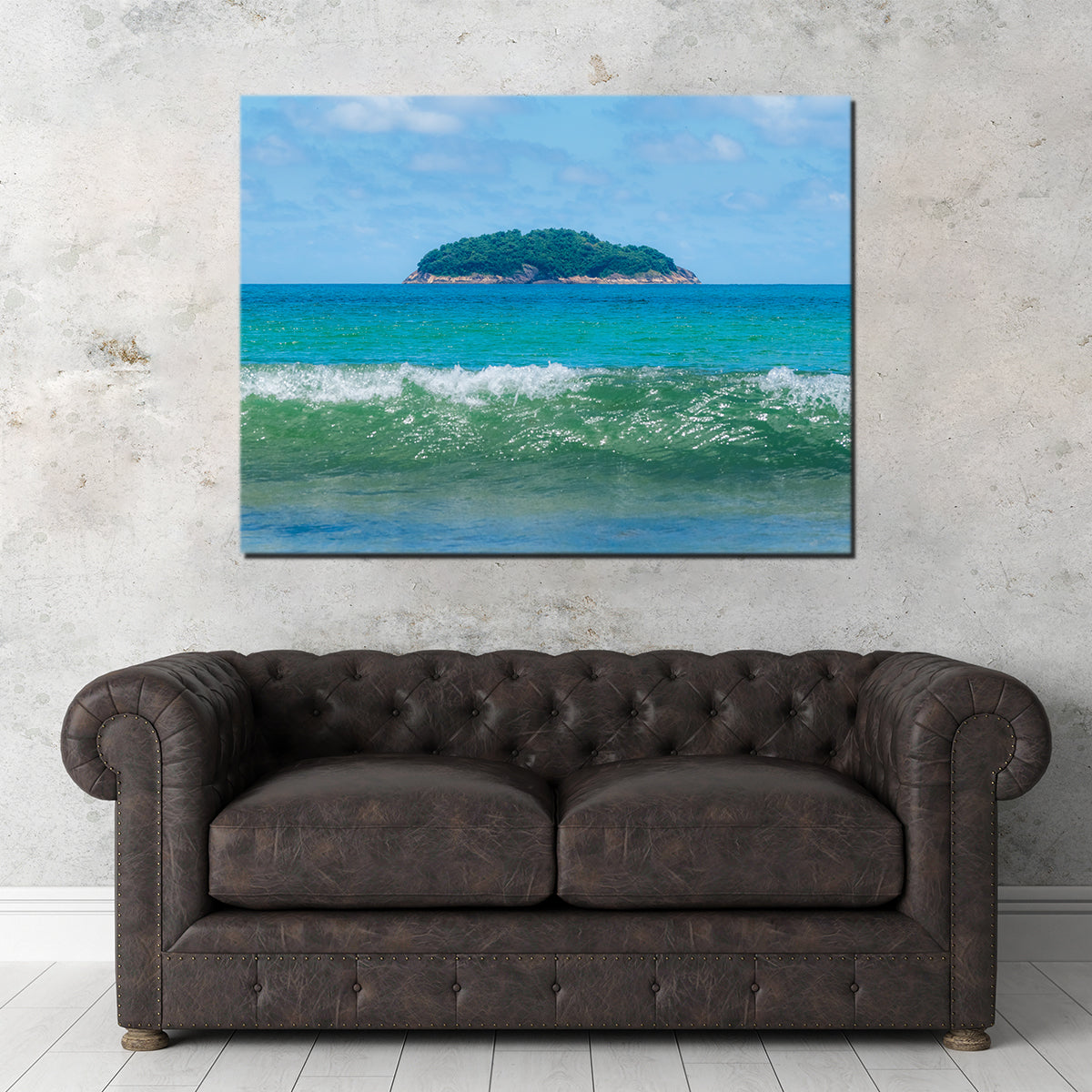 Wave and Island Wall Art