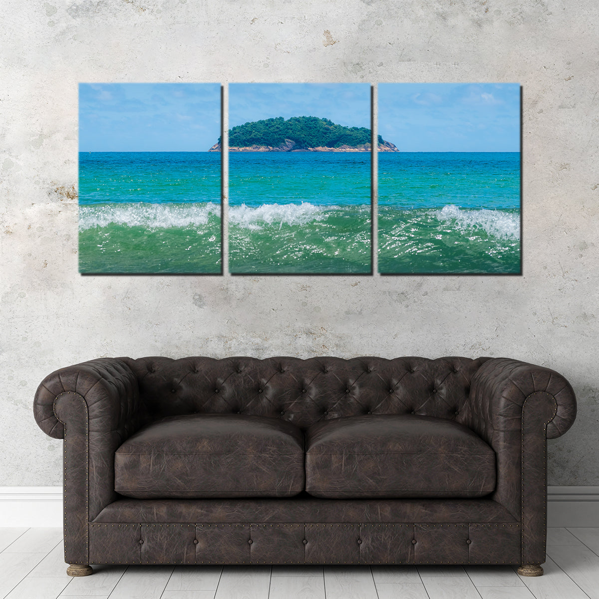 Wave and Island Wall Art