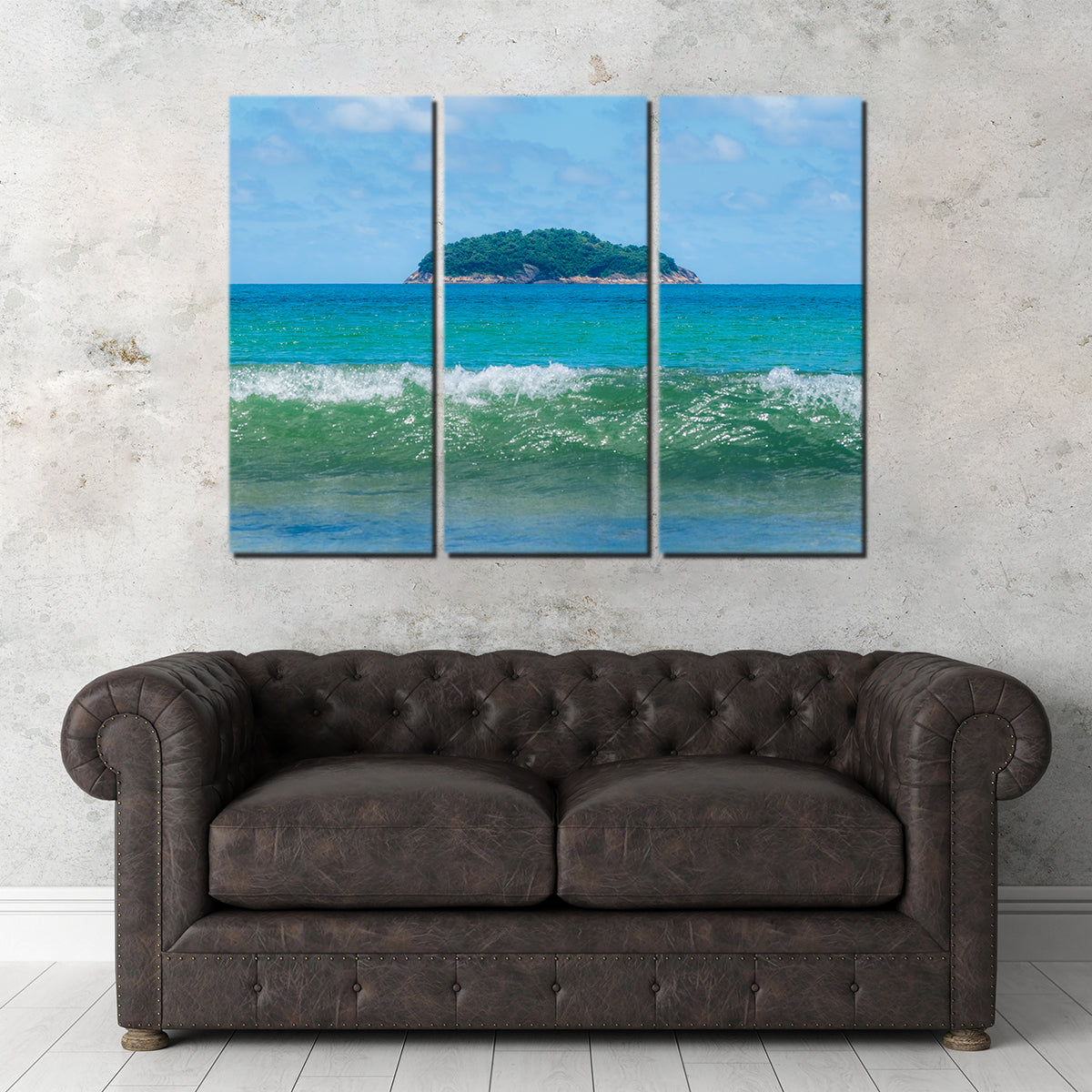 Wave and Island Wall Art