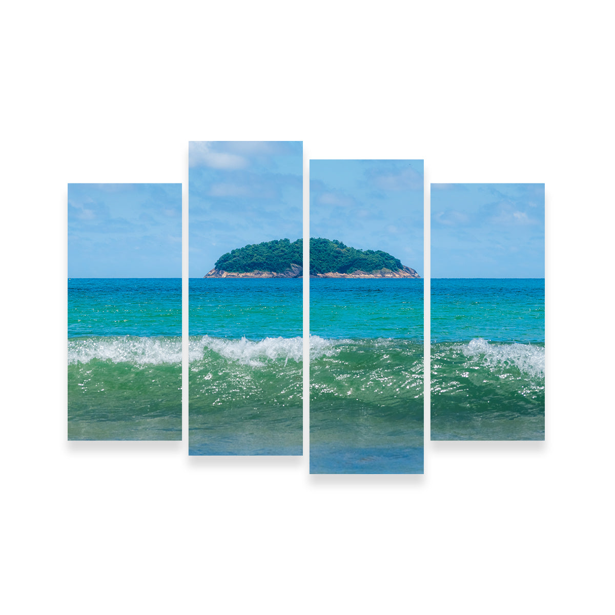 Wave and Island Wall Art