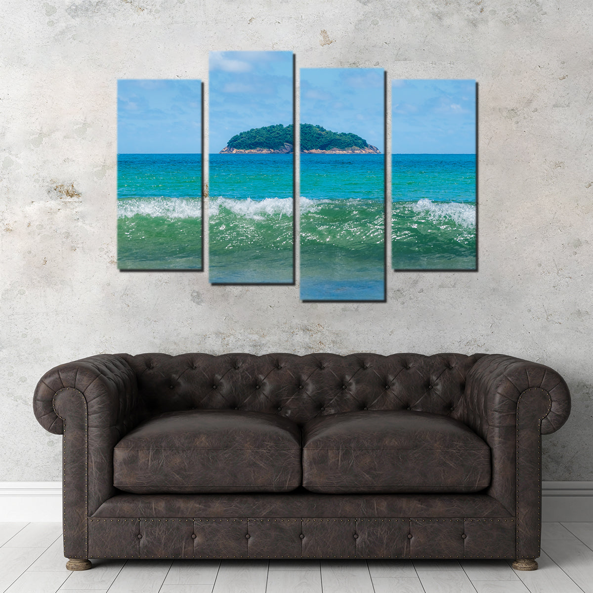 Wave and Island Wall Art