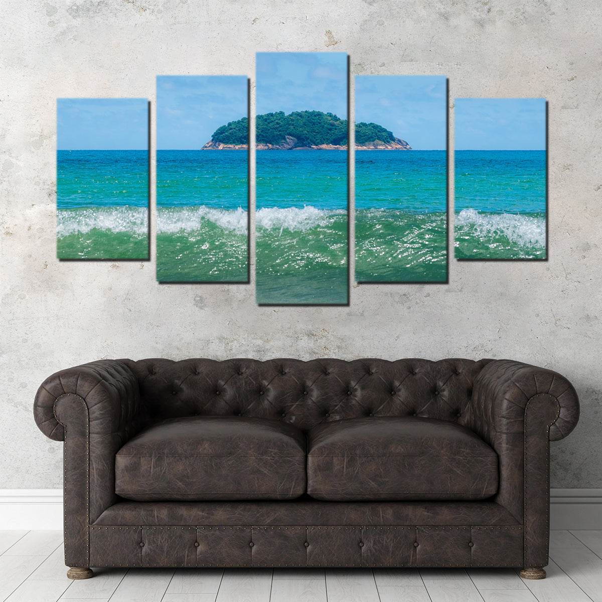 Wave and Island Wall Art