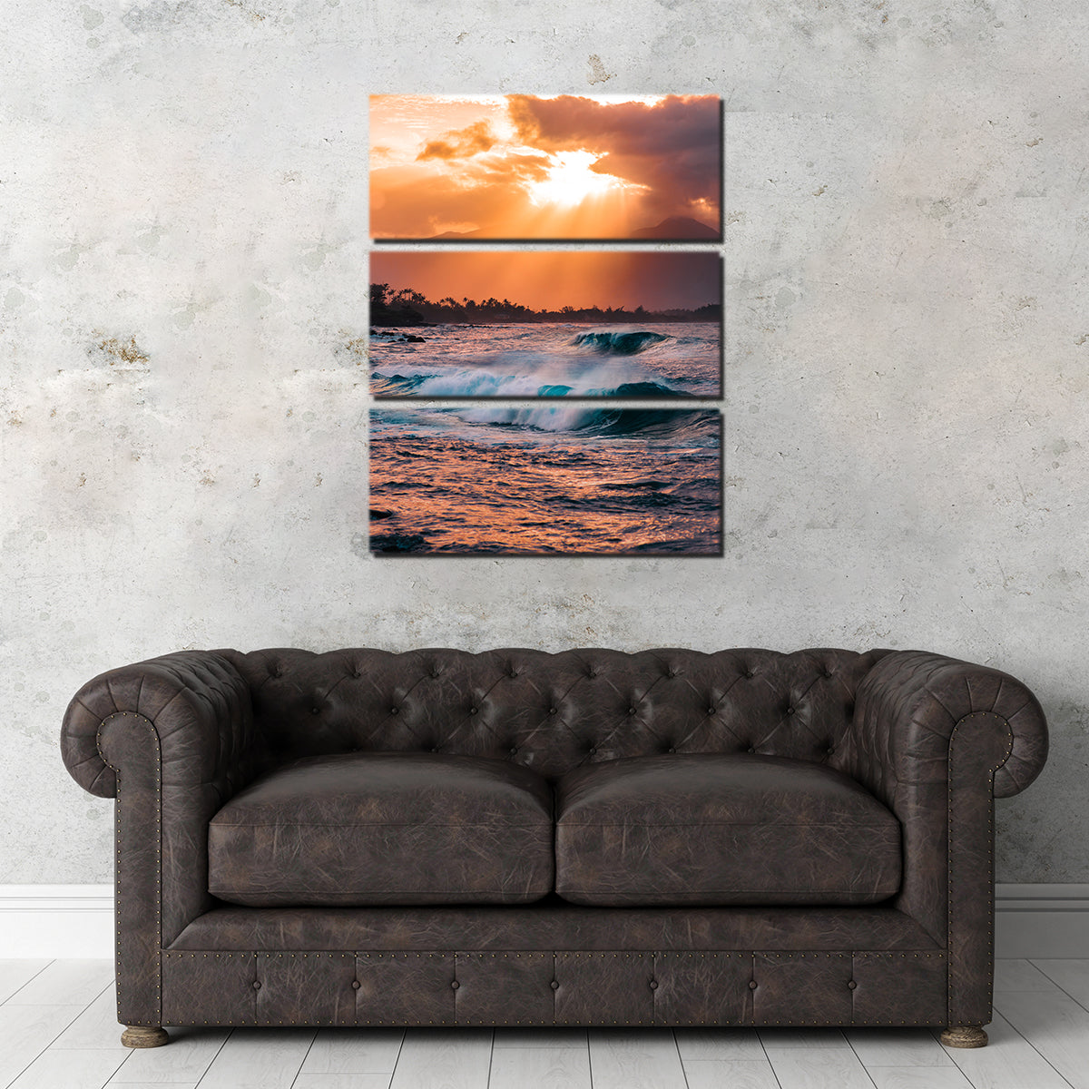 Waves at Sunset Wall Art