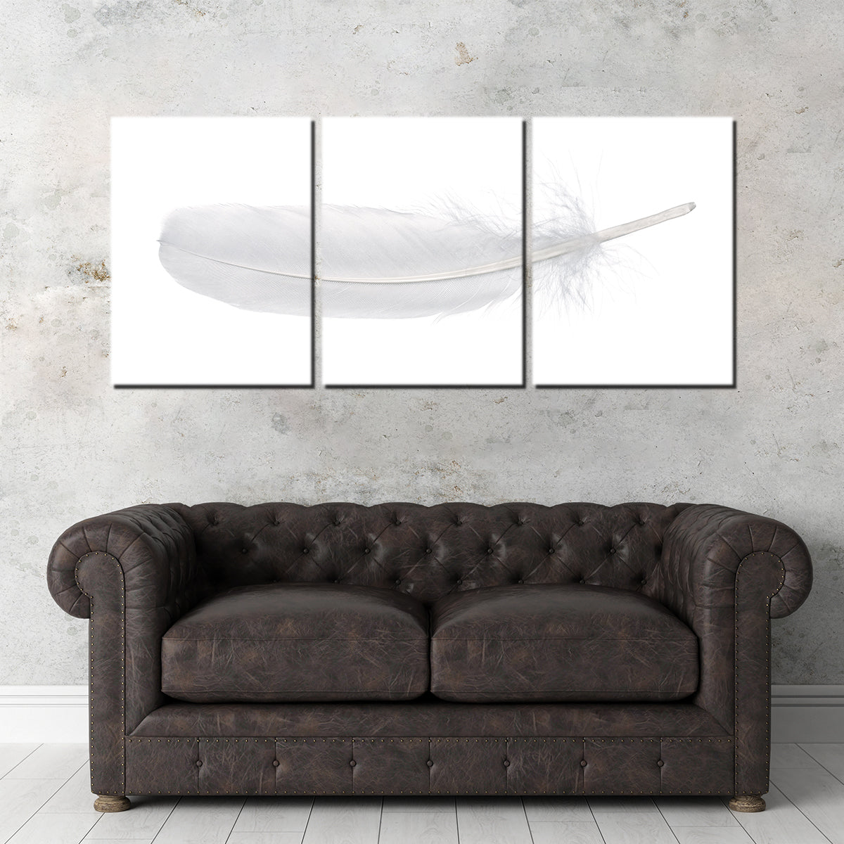 White Swan Feather Wall Art