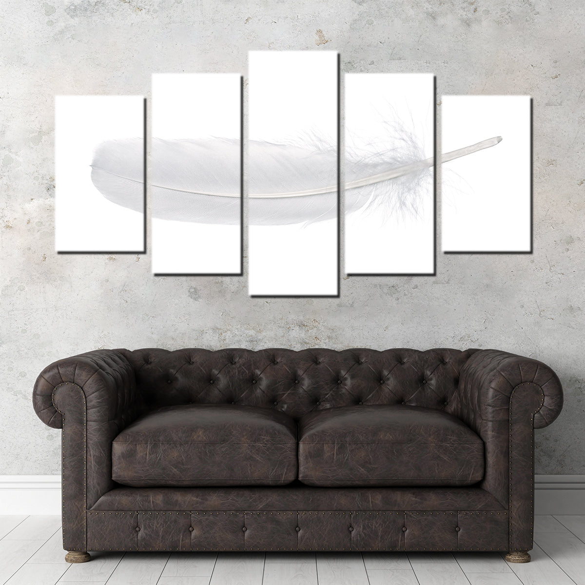 White Swan Feather Wall Art