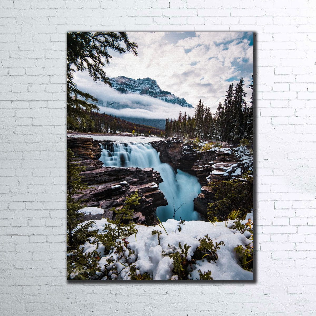Wintry Waterfall Wall Art