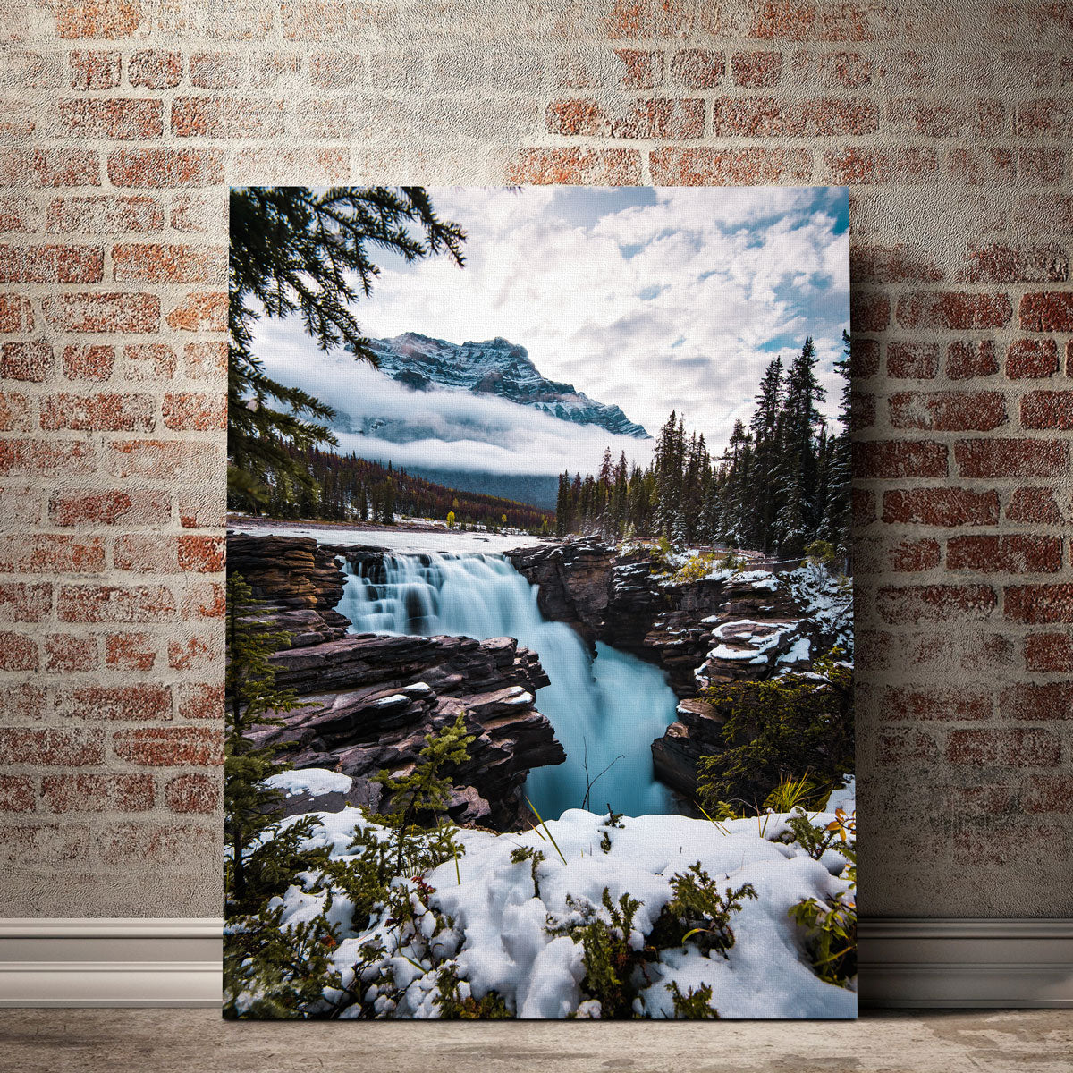 Wintry Waterfall Wall Art