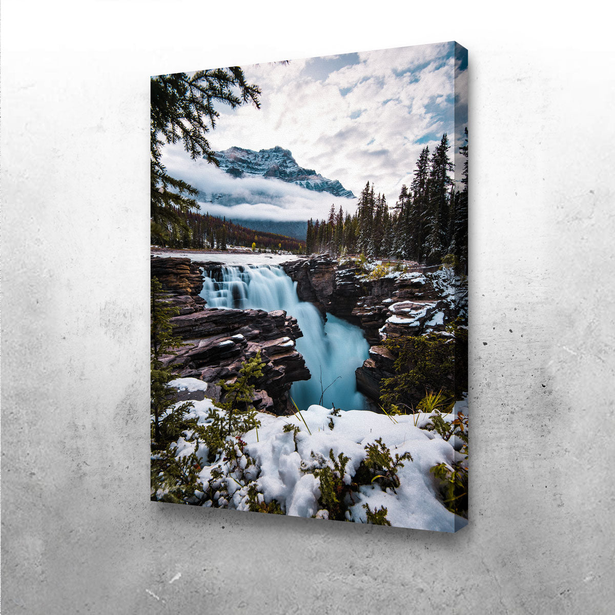 Wintry Waterfall Wall Art