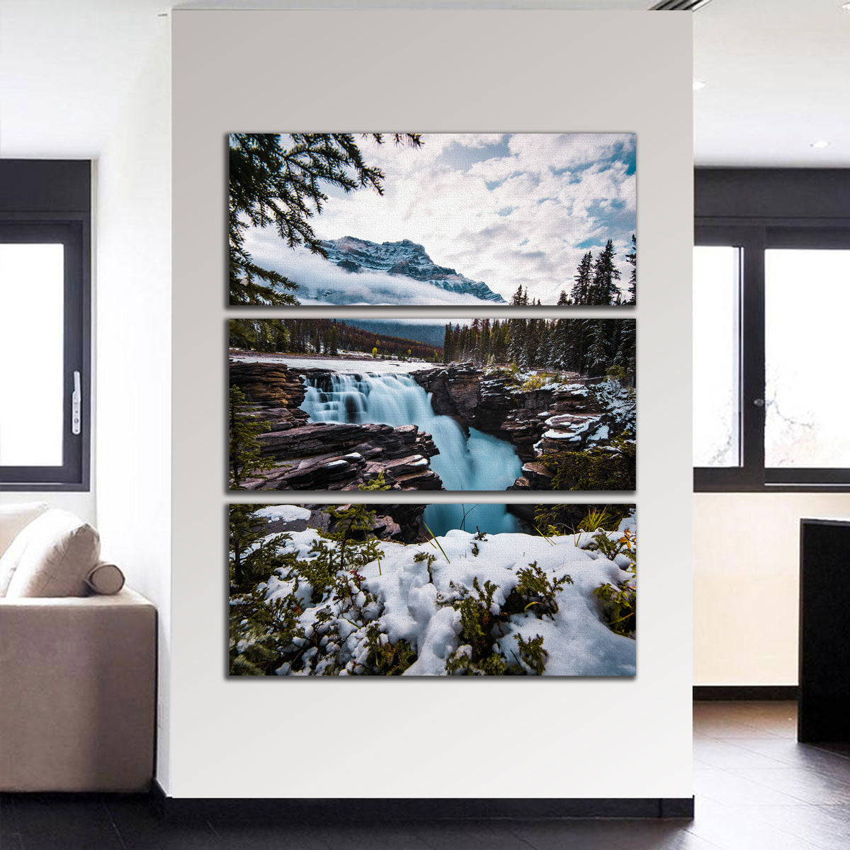 Wintry Waterfall Wall Art