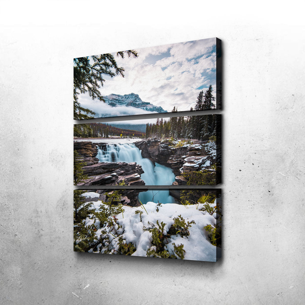 Wintry Waterfall Wall Art