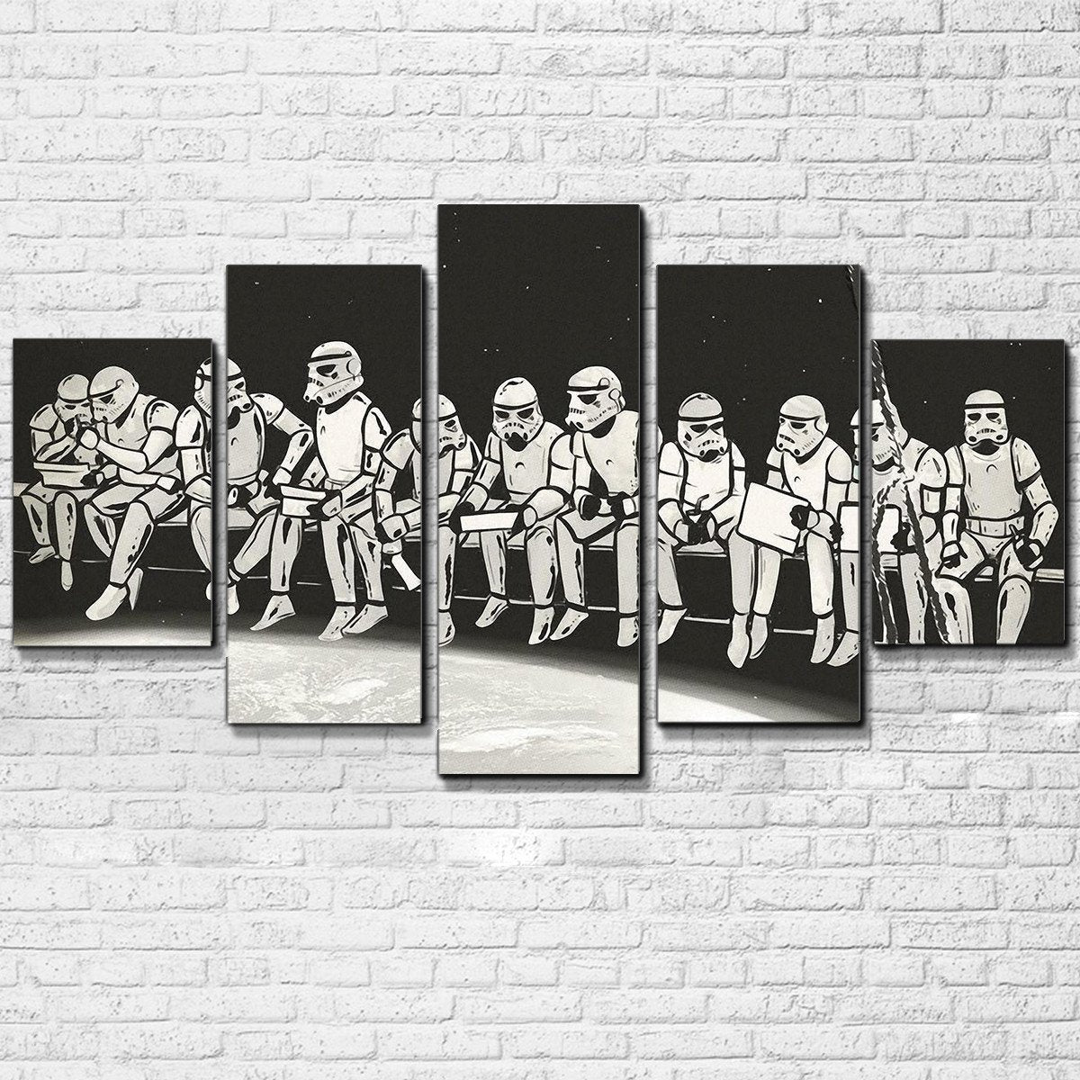 Canvas - Trooper Lunch On A Skyscraper 5 Piece Canvas Set