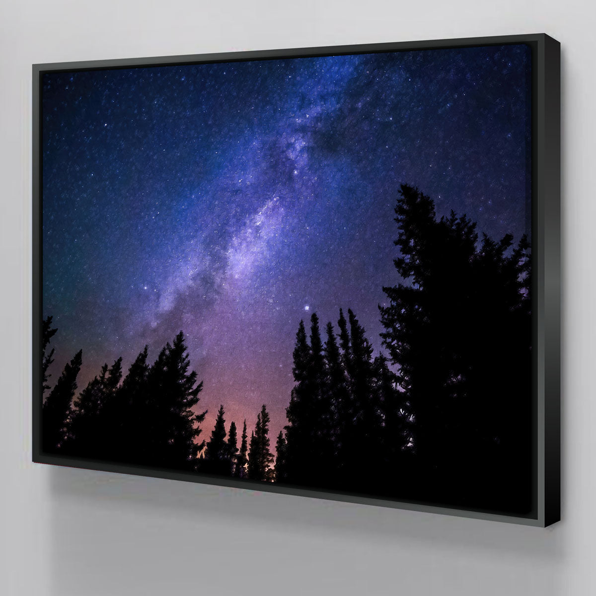 Conifers Reaching To Milky Way Wall Art