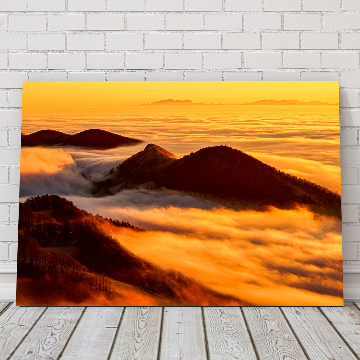 Foggy Sunset Wall Art