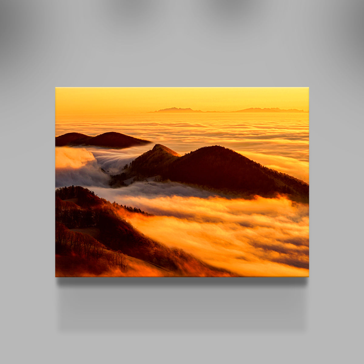Foggy Sunset Wall Art
