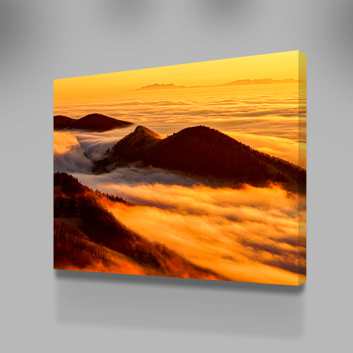 Foggy Sunset Wall Art