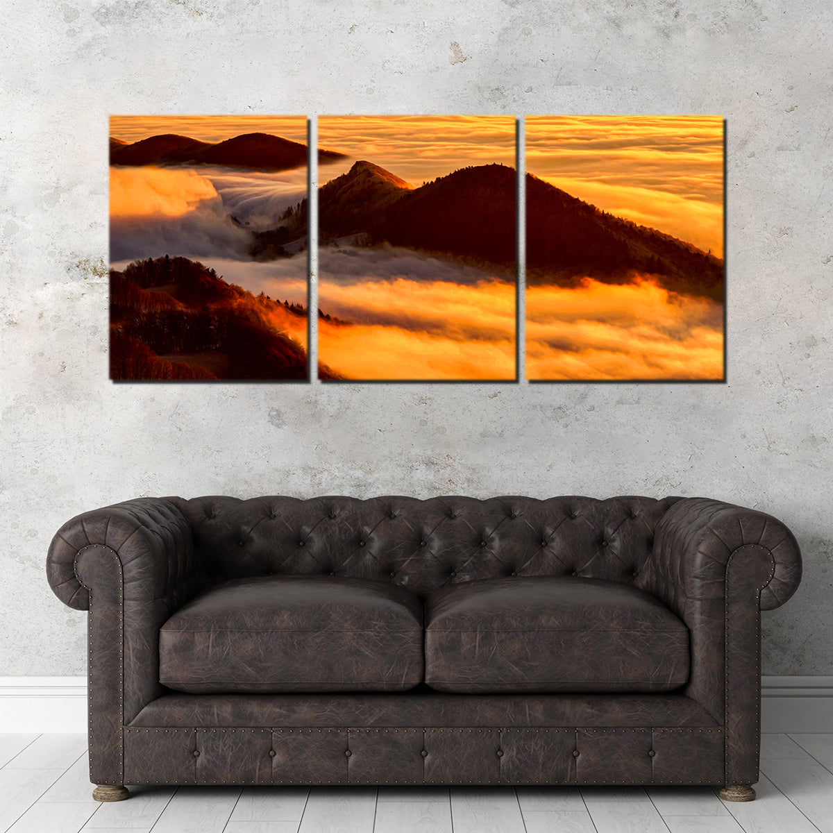 Foggy Sunset Wall Art