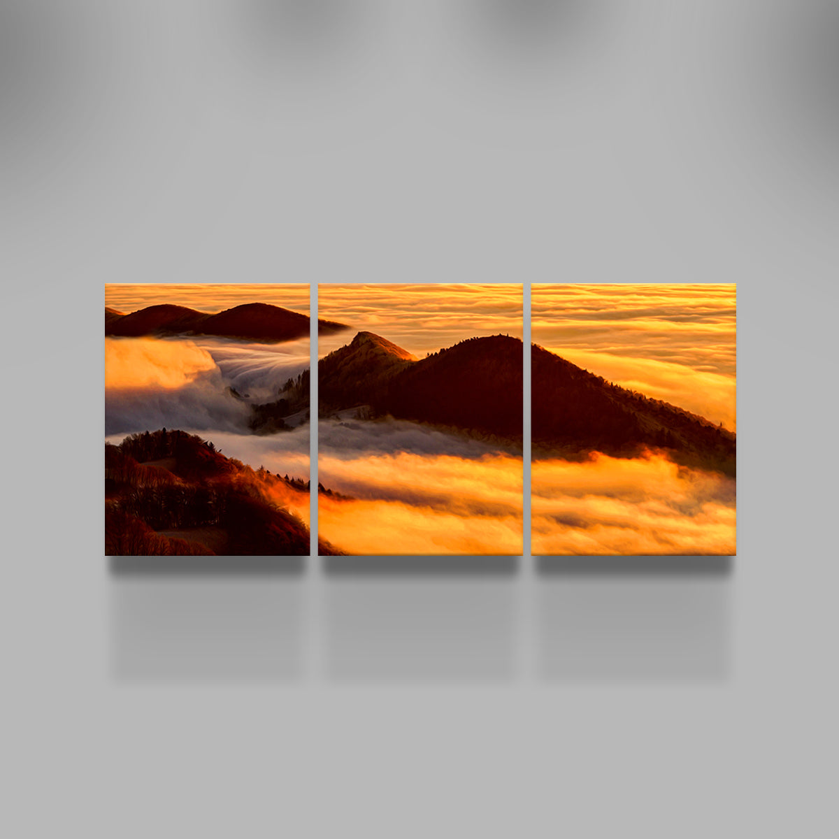 Foggy Sunset Wall Art