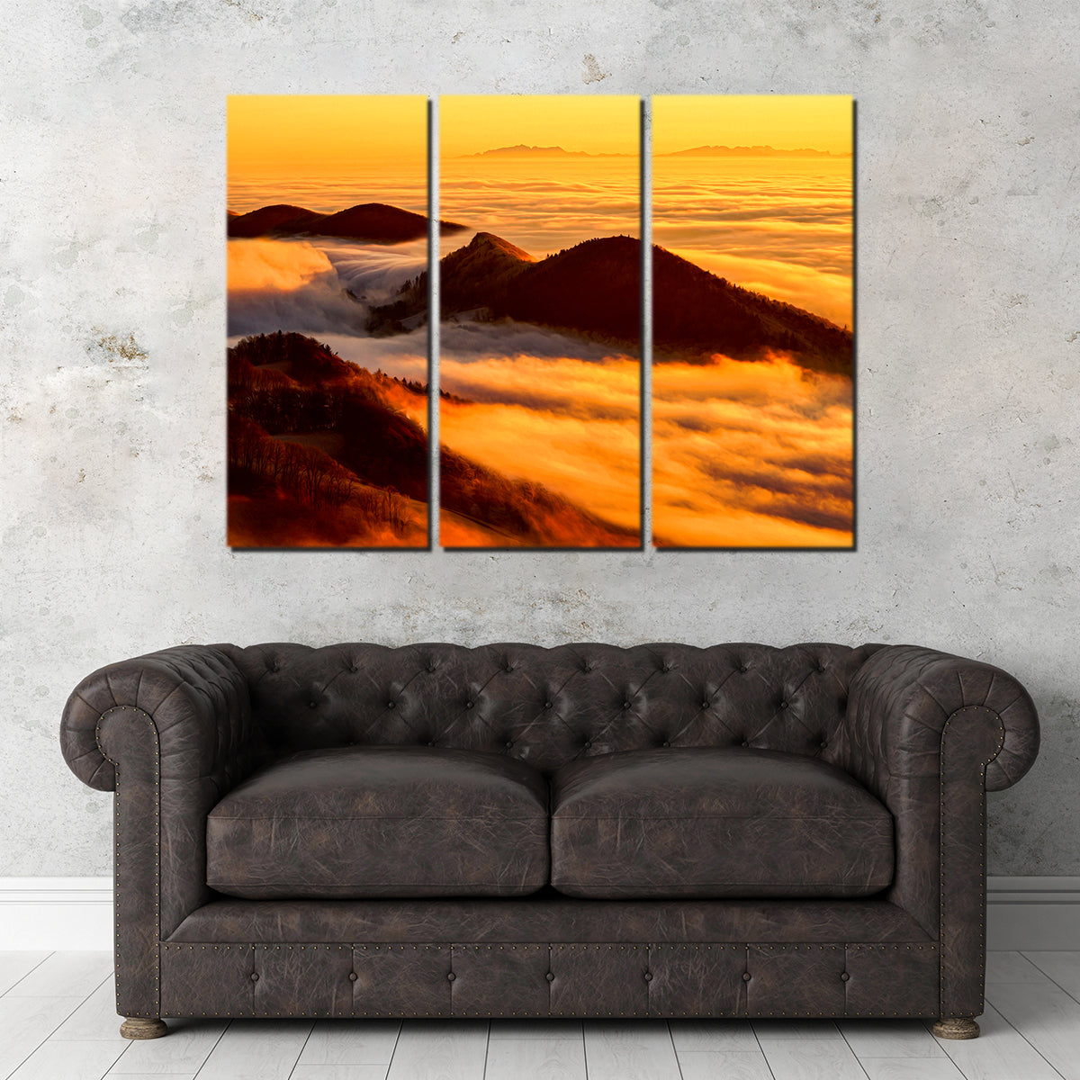 Foggy Sunset Wall Art