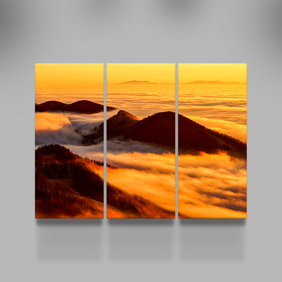 Foggy Sunset Wall Art