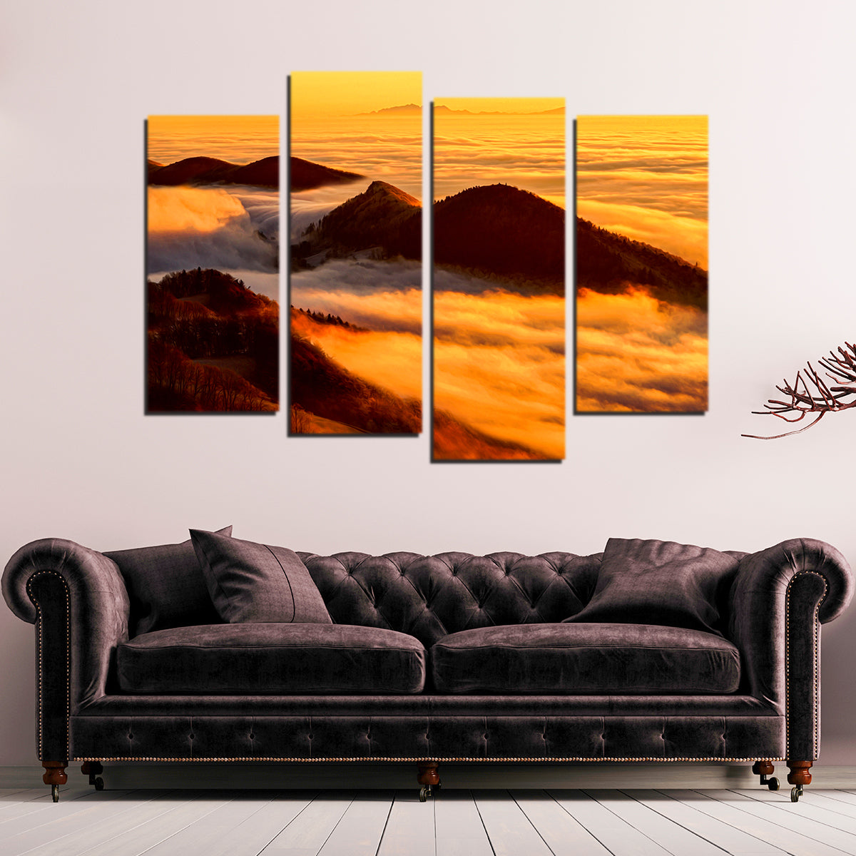 Foggy Sunset Wall Art