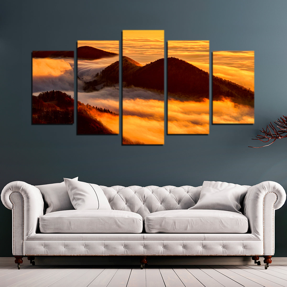Foggy Sunset Wall Art
