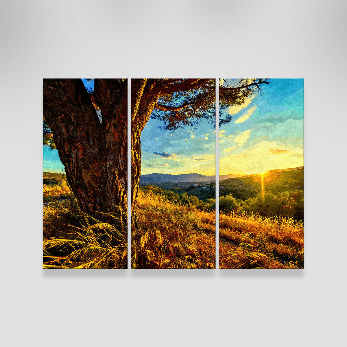 Gnarled Tree At Sunset- Wall Art