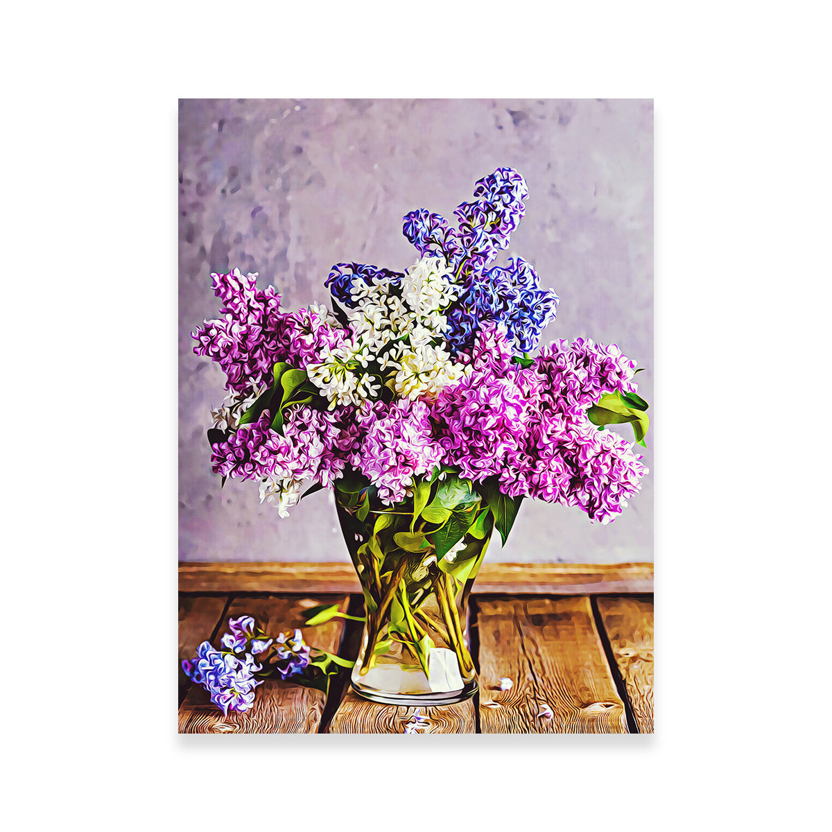 Lilacs in Glass Vase Wall Art
