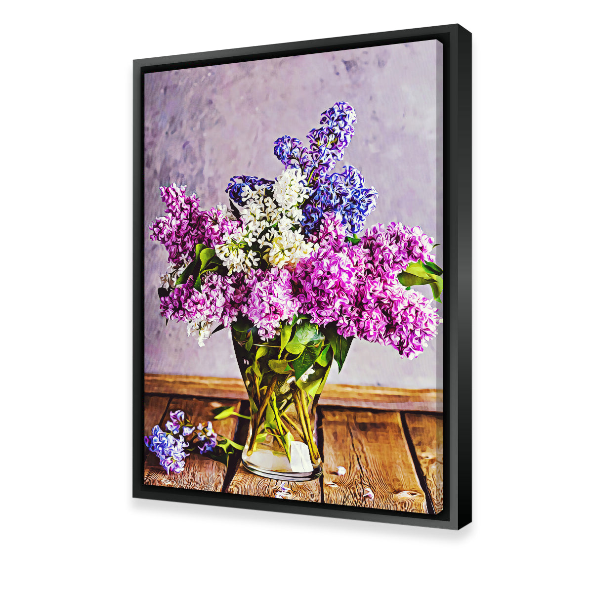 Lilacs in Glass Vase Wall Art